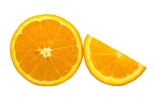 fresh orange sliced on white background, isolated