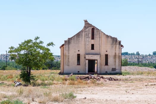 Ruin of the Emmanuel Church on road N10 between Groblershoop and Upington in the Northern Cape Province