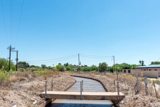 Pedestrian bridge over a canal in Groblershoop in the Northern Cape Province