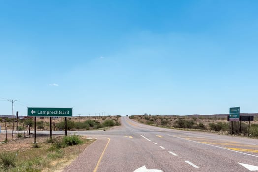 The junction on road N10 at Lamprechtsdrif in the Northern Cape Province