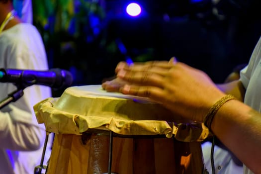 Drums called atabaque in Brazil used during a typical Umbanda ceremony, an Afro-Brazilian religion where they are the main instruments