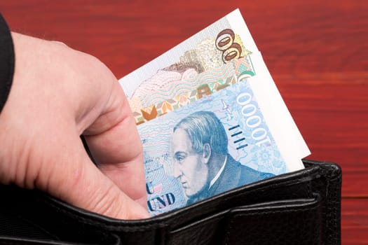 Icelandic krona in the black wallet