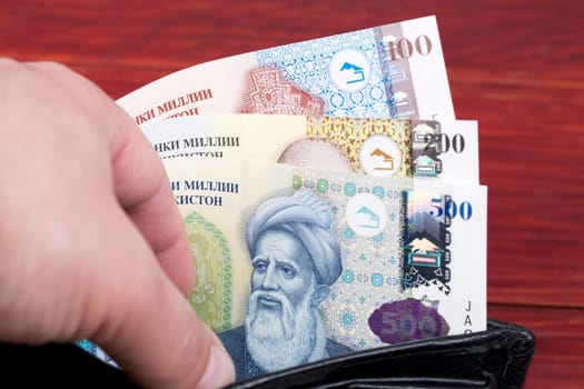 Tajikistani money - somoni in the wallet