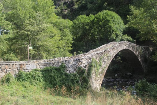 stone bridge of the Margineda Andorra Europe