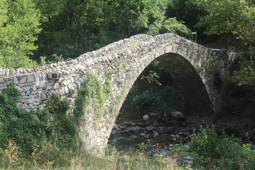 stone bridge of the Margineda Andorra Europe