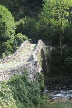 stone bridge of the Margineda Andorra Europe