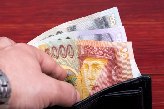 Slovak money - koruna in the black wallet