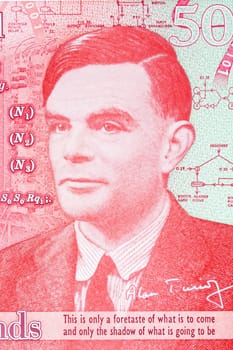 Alan Turing a portrait from English money