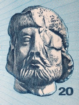 Jan Zizka a portrait from old Czechoslovak money