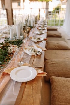 professional table setting. selective focus. decorated table