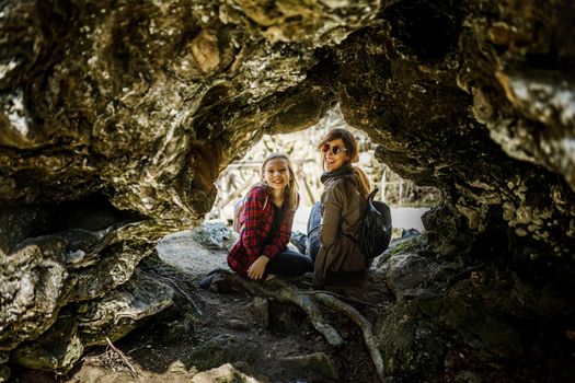 Shot of a carefree sisters enjoying in nature.