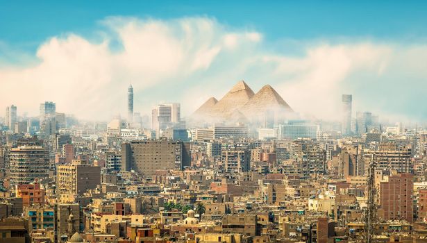 Beautiful panorama of the city of Cairo in Egypt