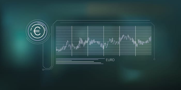 Clean and simple abstract infographic about the stability of the euro price.