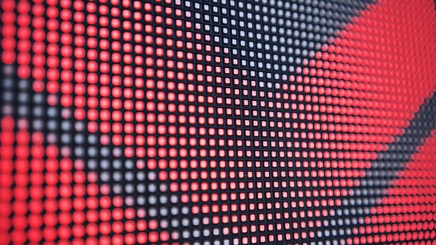 LED screen in operation outside. Close-up view