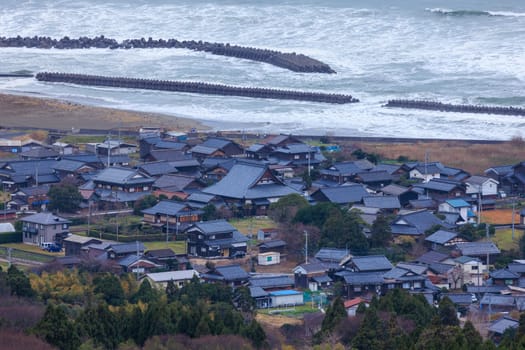 Quiet village on Sea of Japan coast. High quality photo