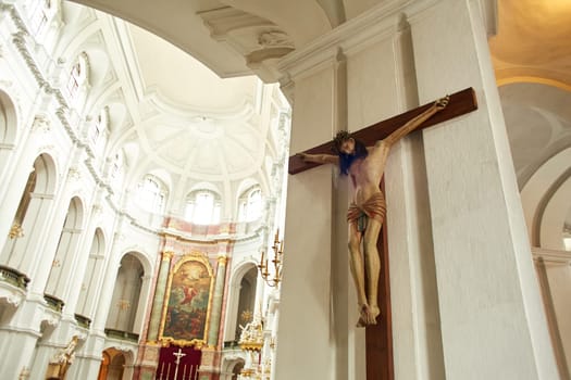 Jesus Christ on the Crucifixion in the Christian Church.