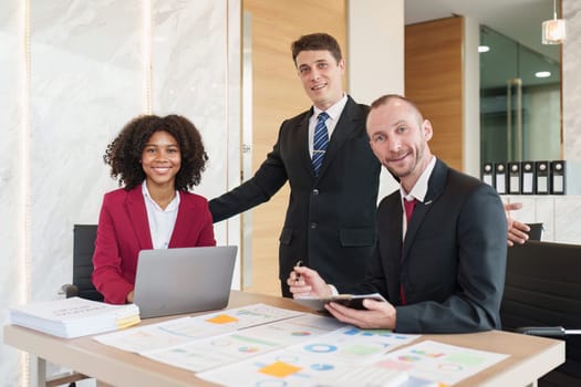 Diverse Multiethnic Business people in meeting. Accountant people do paperwork, tax, accounting and Financial advisor concept.