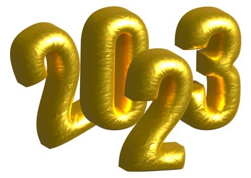 2023 gold leaf fold balloon text