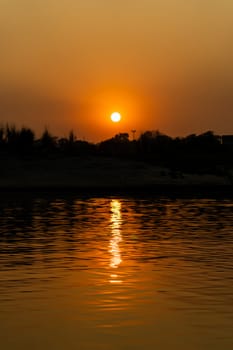 sunset over the river, End of the afternoon, Nature, Landscape, selective focus