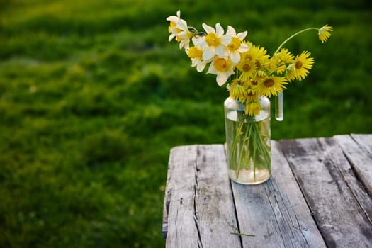 still life of spring flowers on a sunny day. High quality photo