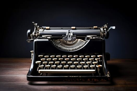 vintage typewriter retro on background. 90's concepts. Vintage style filtered photo. Concept on the theme of history, nostalgia, old age. Retro style.