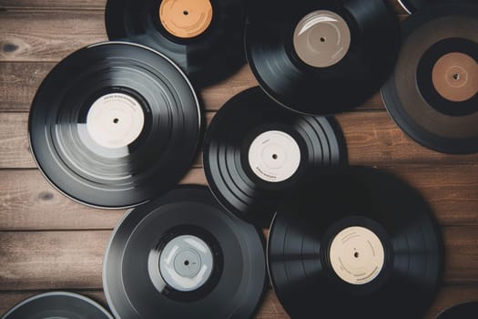 vinyl retro on background. 90's concepts. Vintage style filtered photo. Concept on the theme of history, nostalgia, old age. Retro style.