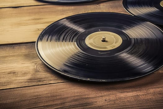 vinyl retro on background. 90's concepts. Vintage style filtered photo. Concept on the theme of history, nostalgia, old age. Retro style.