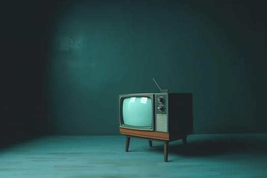 Retro old television on background. 90's concepts. Vintage style filtered photo. Concept on the theme of history, nostalgia, old age. Retro style.
