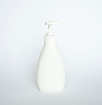 White plastic bottle used for shampoo or soap. Mock up template for design