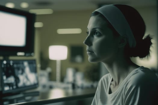 Oncology. Cancer cells. Chemotherapy. Portrait patient feels optimistic, supports sick people, volunteers. Faith in the future. Fighting to win. Treatment and recovery. .