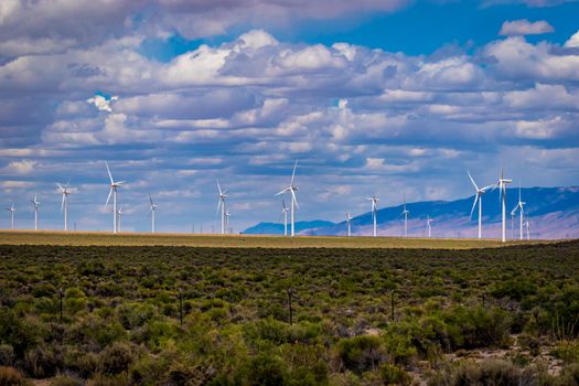 Wind turbines at Spring Valley Wind Farm, Nevada