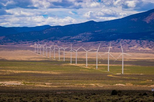 Wind turbines at Spring Valley Wind Farm, Nevada