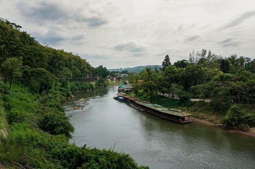 The atmosphere and views of the River Kwai, viewed from the Death Railway from World War 2, Kanchanaburi Province, Thailand - 5 December 2016