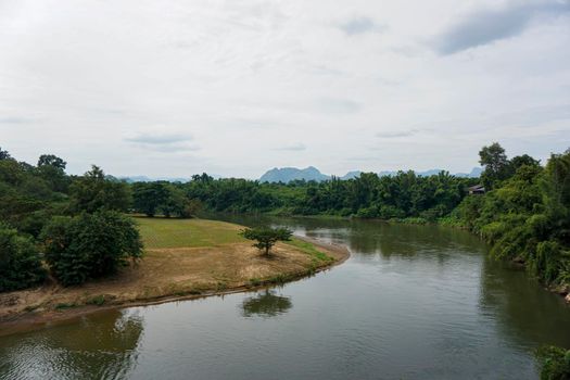 The atmosphere and views of the River Kwai, viewed from the Death Railway from World War 2, Kanchanaburi Province, Thailand - 5 December 2016