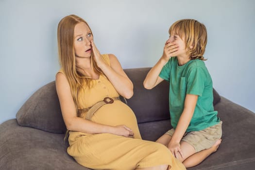 The eldest son came from school and brought the infection. Son sneezes on pregnant mother. Colds and infections in pregnant women.