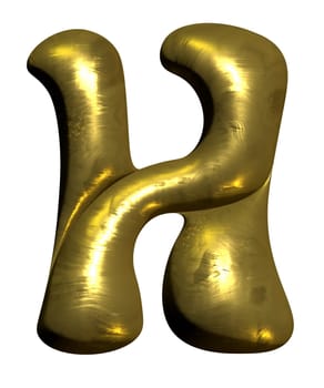 Shiny gold balloon metallic letter I capital, 3D clipart