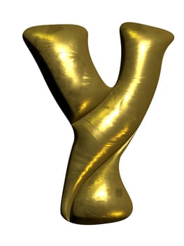 Shiny gold balloon metallic letter Y capital, 3D clipart