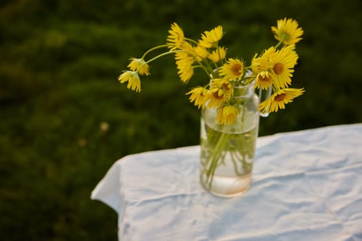 horizontal photo of flowers in a vase. High quality photo