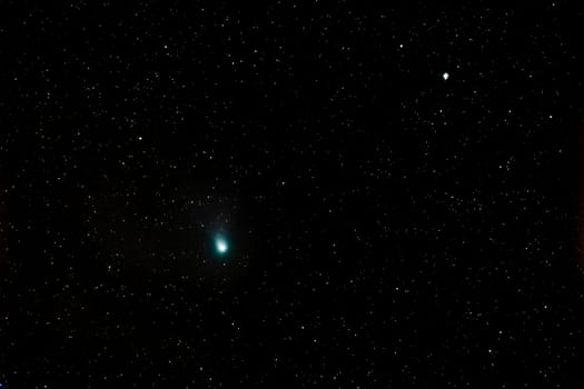 Amateur photo of green comet C/2022 E3 (ZTF) with 800mm f11 and 10 second exposure on February 12, 2023 near Darmstadt at 10:27 p.m, Germany