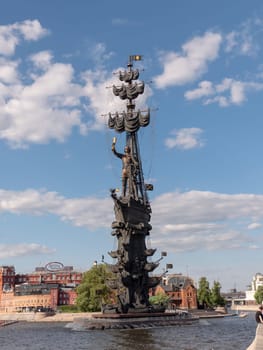 MOSCOW, RUSSIA MAY 29, 2019: The Monument to Peter the Great.