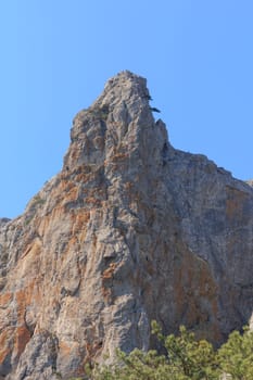 Mountain-sea landscape coast Of Crimea in Russia.