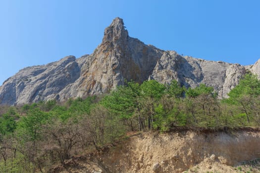 Mountain-sea landscape coast Of Crimea in Russia.