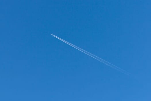 trace of the plane in the sky.