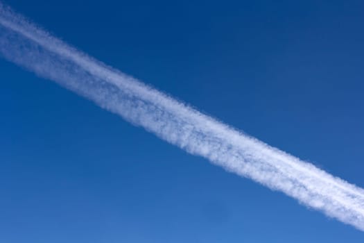 trace of the plane in the sky.