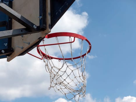Ring and ball on background of the sky.