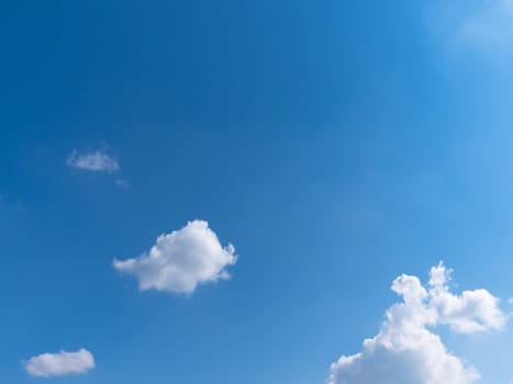 Beautiful blue sky with bright white clouds.