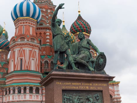 Dmitry Pozharsky and Kuzma Minin monument Russia.Moscow.