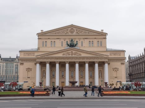 MOSCOW - OCTOBER 14: The Bolshoi Theater in Moscow, Russia on October 14, 2017 in Moscow, Russia.
