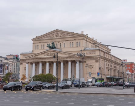 MOSCOW - OCTOBER 14: The Bolshoi Theater in Moscow, Russia on October 14, 2017 in Moscow, Russia.