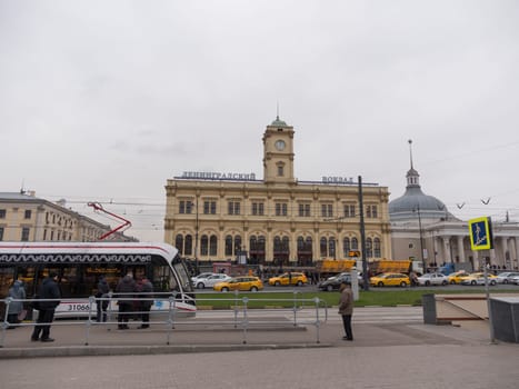 MOSCOW - OCTOBER 14: Leningrad station. One of the nine railway stations and oldest railway station in Moscow on October 14, 2017 in Moscow, Russia.